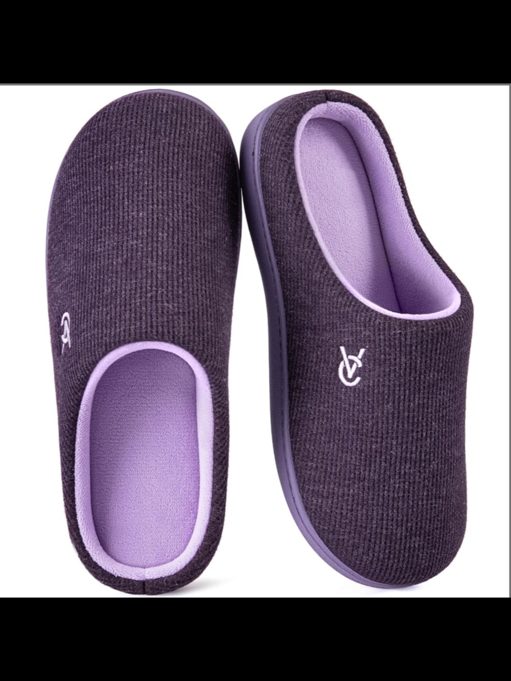 Vera Cosy Women's Purple Cozy Slip-On Indoor Outdoor Slippers Size 9-10